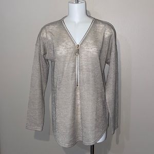 Soft surroundings light knit zipper blouse